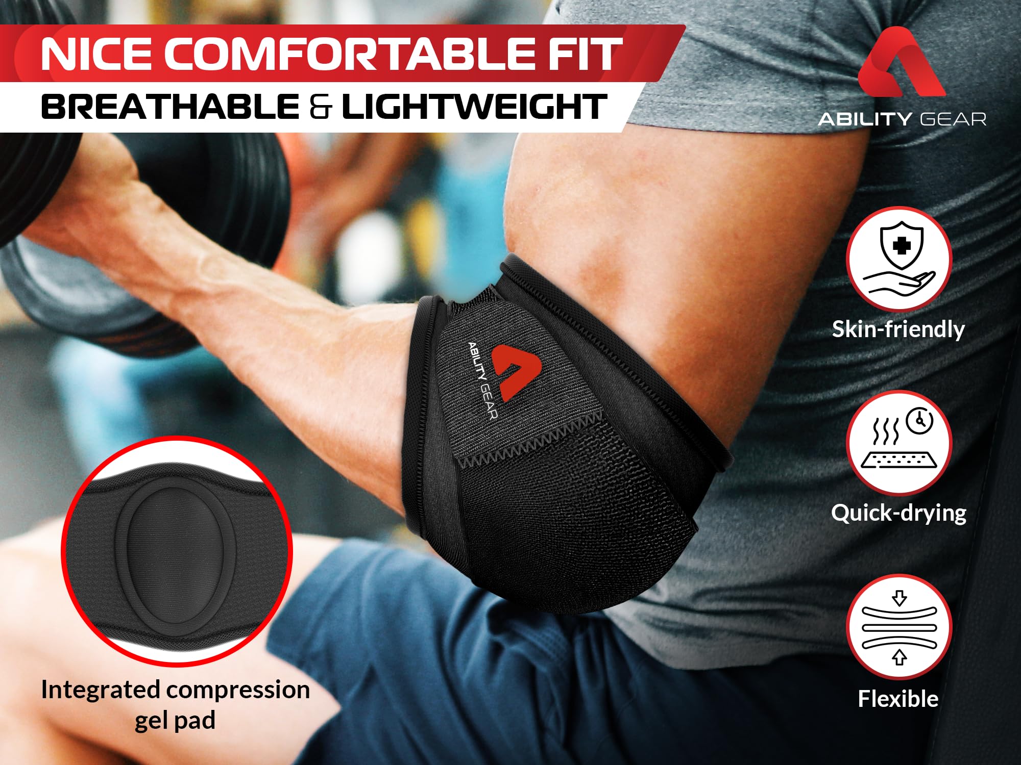 ABILITY GEAR, Adjustable Arm Sling, Tennis Elbow Brace, quality materials, lifestyle, top-quality, maintaining peak, swiftly, peak performance, CONTACT DETAILS,